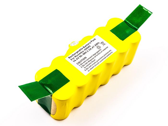 CoreParts Battery for iRobot Roomba 47.5WH Ni-Mh 14.4V 3300mAh Roomba 500,  600, 700, 800 Series, Discovery 800 Series, Scooba 450, MBVC0007 - EET