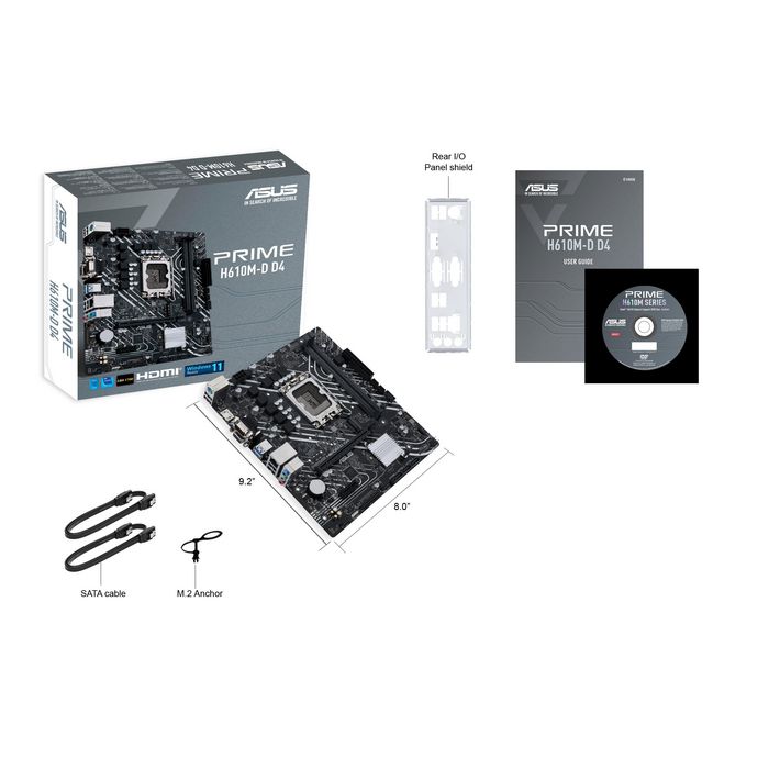 Asus Intel® H610 (LGA 1700) micATX motherboard with DDR4, PCIe 4.0, M