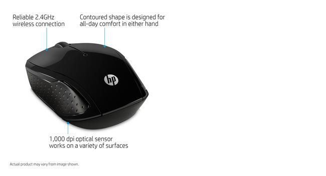 hp 200 black wireless mouse x6w31aa