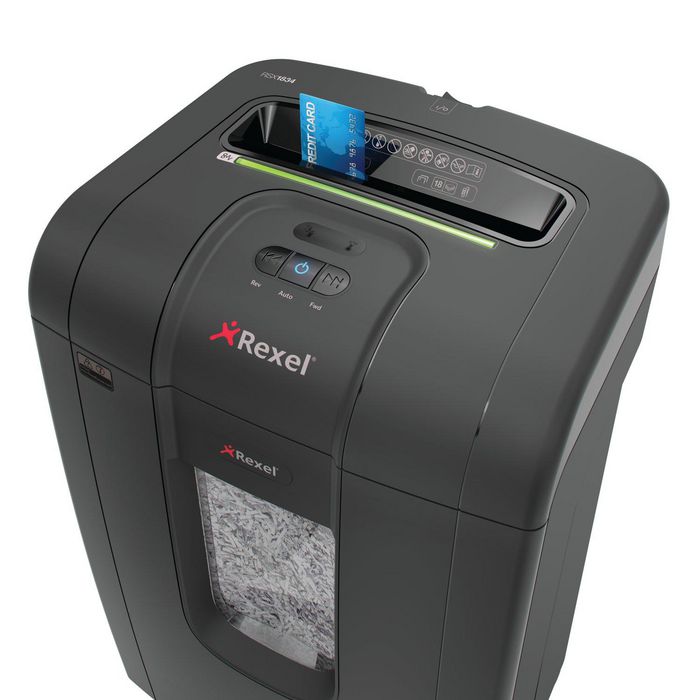 Шредер rexel rsx1834, 1-3чел,4ур.секр.4x 40мм 18лист 34л,скоб,скреп,карт,CD, 2105018 (5028252436472)