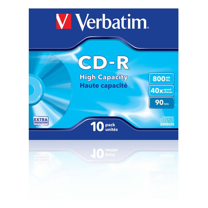 Verbatim CD-R High Capacity 800MB Jewel Case 10 pcs 