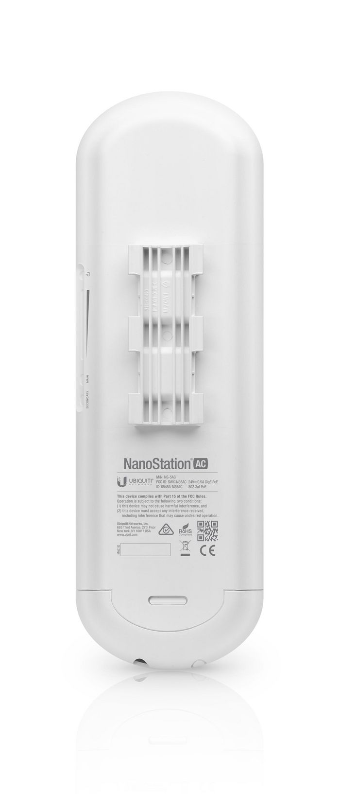 Ubiquiti Networks NanoStation AC, 5 GHz airMAX ac Radio, (2) 10/100
