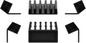 MicroConnect 5 slot, Black, 2 pcs, Adhesive