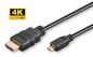MicroConnect High Speed HDMI 2.0 A to HDMI Micro D cable, with ethernet 1m 
