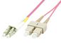 MicroConnect Optical Fibre Cable, LC-SC, Multimode, Duplex, OM4 (Erica Violet), 2m