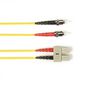 Black Box Colored Fiber OS2 9-Micron Single-Mode Fiber Optic Patch Cable - OFNP Plenum, ST-SC, Yellow, 6-m