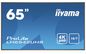 iiyama 64.5", 3840x2160, IPS, 16:9, 9 ms, VGA, DVI, 3x HDMI, DP, RS-232C, RJ-45, USB, 1462.5x837.5x93.5 mm