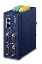 Planet 4 x DB9 male, S232/RS422, RS485, 50bps to 921Kbps, RTS/CTS, 10/100BASE-TX, 100m, IP40 metal
