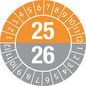 Brady Tamper-evident Inspection Date Labels  Year 25/26 White on Orange, Grey dia. 20 mm
