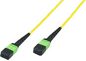 MicroConnect Optical Fibre Cable, MTP Female - MTP Female, Singlemode, 12 Fiber, Polarity B, Polishing : APC, OS2 (Yellow), 10m