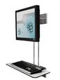 R-Go Tools R-Go Hang Out Wall Mount, with display for mouse and keyboard, up to 27", Max weight 10kg, adjustable, silver