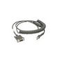 Zebra 2.8m, RS232/DB9, Female Connector, Coiled, Power Pin 9, TxD on 2, True Converter