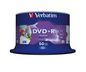 Verbatim DVD+R Wide Inkjet Printable No ID Brand, 50pcs
